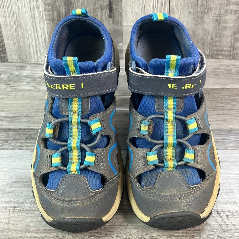 Merrell Hydro Hiker Kids Grey Blue Yellow Water Hiking Sandals MK262022 Size 12M
